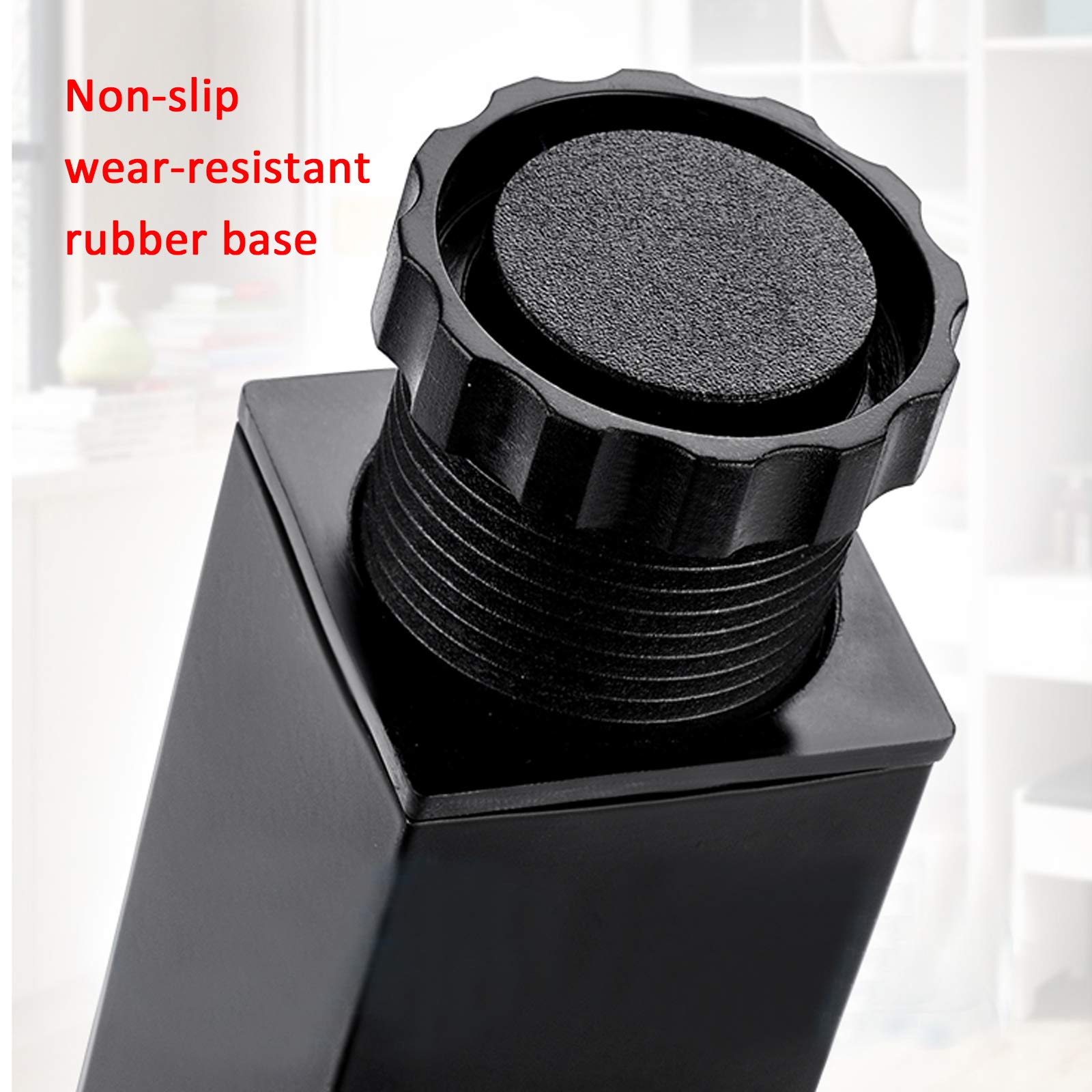 Regulowane nogi meblowe ze stopu aluminium do kwadratowej sofy stolika kawowego szafki łazienkowej 0 15 mm wysokość matowy czarny zestaw 4 (5 cm / 2in/2 cale) ze śrubami