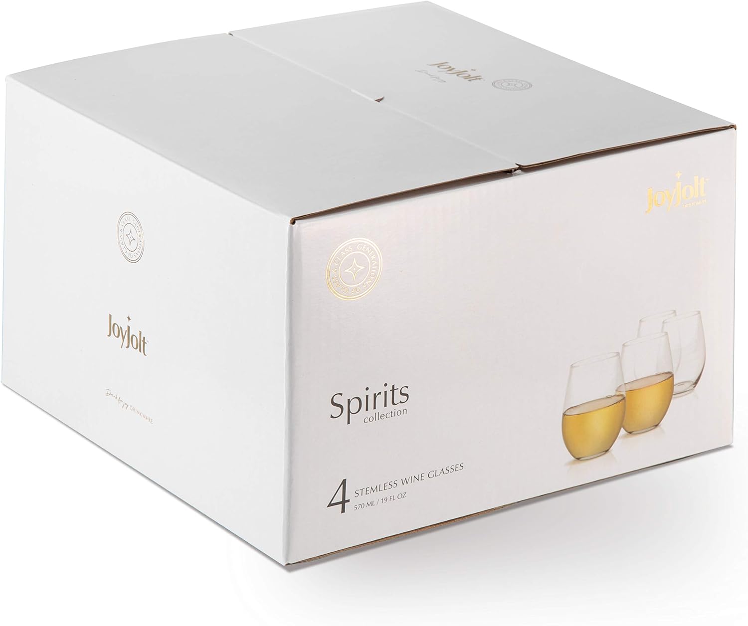 Buy 2 get 3 JoyJolt Spirits Stemless Wine Glasses for Red or White Wine (Set of 4)-19-Ounces Up To 40% OFF JoyJolt Spirits Stemless Wine Glasses for Red or White Wine (Set of 4)-19-Ounces