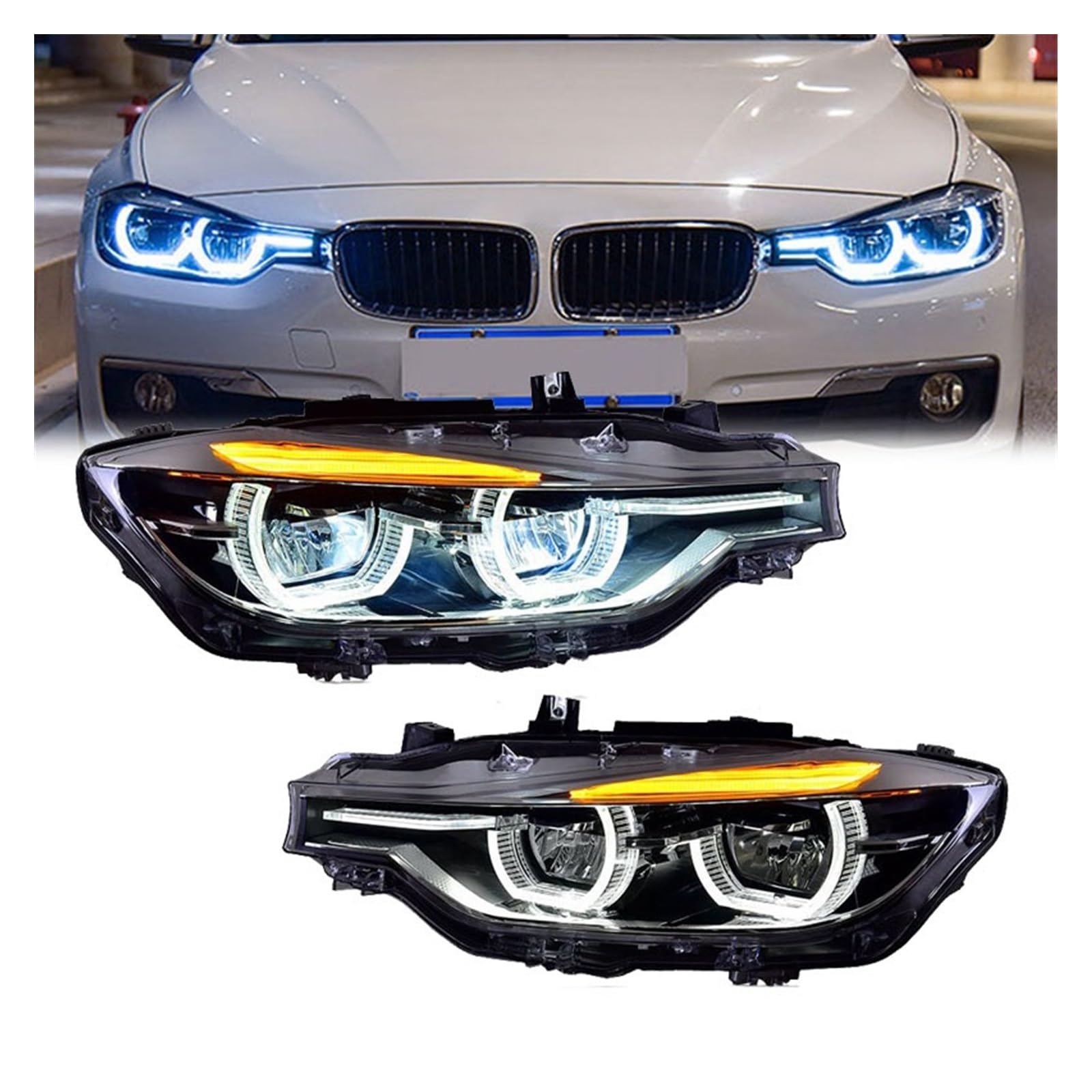 Fari Anteriori per BMW Serie 3 F30 F35 320i 328i 335i 2013-2018 Accessori Sostituzione Gruppo Ottico allo Xeno (Sostituzione)