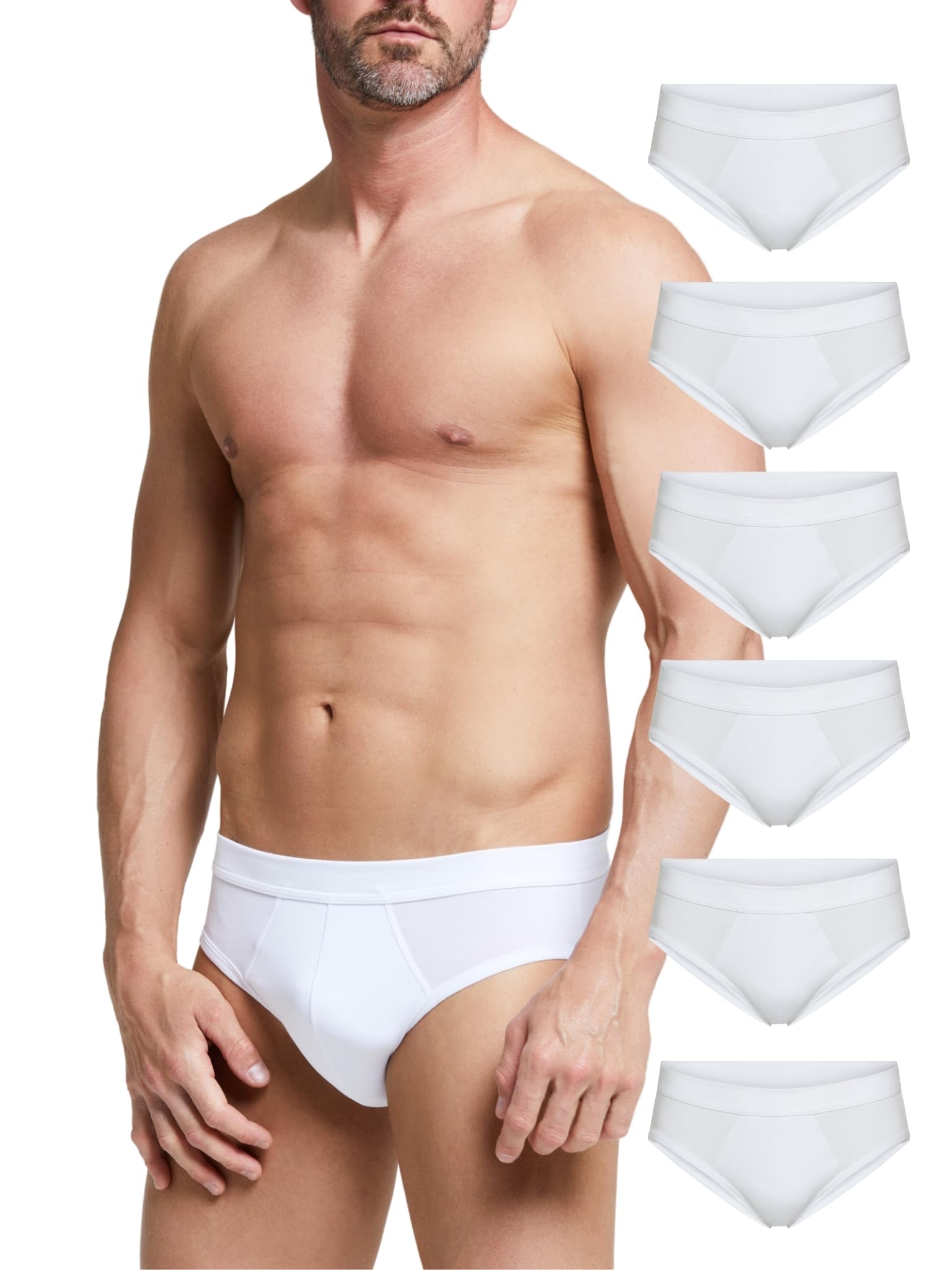 POMPEA 6 Pezzi Slip Uomo in Cotone, Mutande in Tessuto Jersey con Cinturino Elastico in Vita