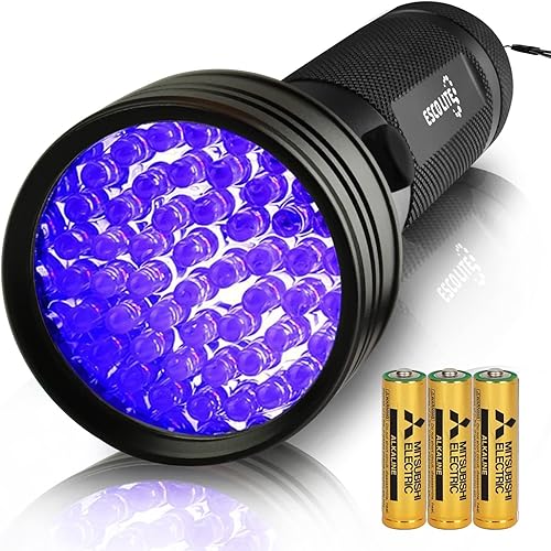 Miniatura 2 de ESCO LITE Escolite - Linterna UV de luz negra, 51 LED 395 nM, detector de luz negra para orina de perro, manchas de mascotas y chinches, 2 paquetes
