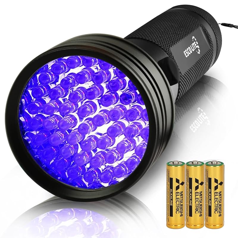 Lanterna UV para Detecção de Urina de Cães e Gatos ESCO LITE 51 LEDs 395 nm com Bateria