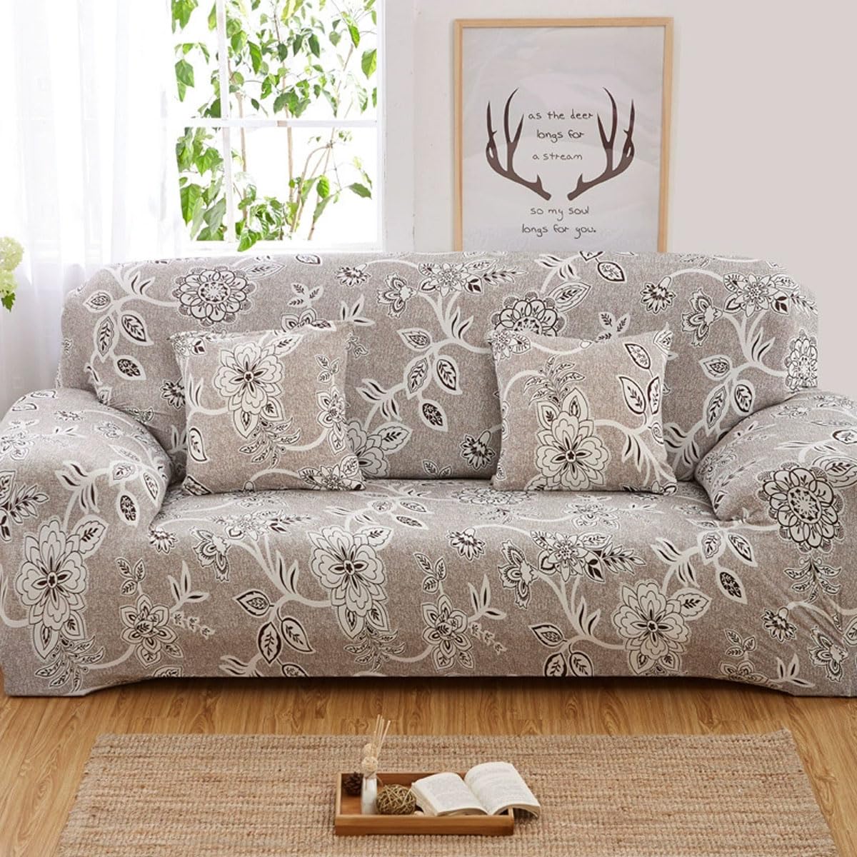 Snqzo T Sofa Slipcover Super Sof Sofa Slipcover Sofa Cover 1/2/3/4 Seater High Stretch Sofa Couch Covers Printed Pattern Sofa Covers All-Inclusive Sofa Slipcover Wash(Size:3 Seater(190-230Cm),Color:t)
