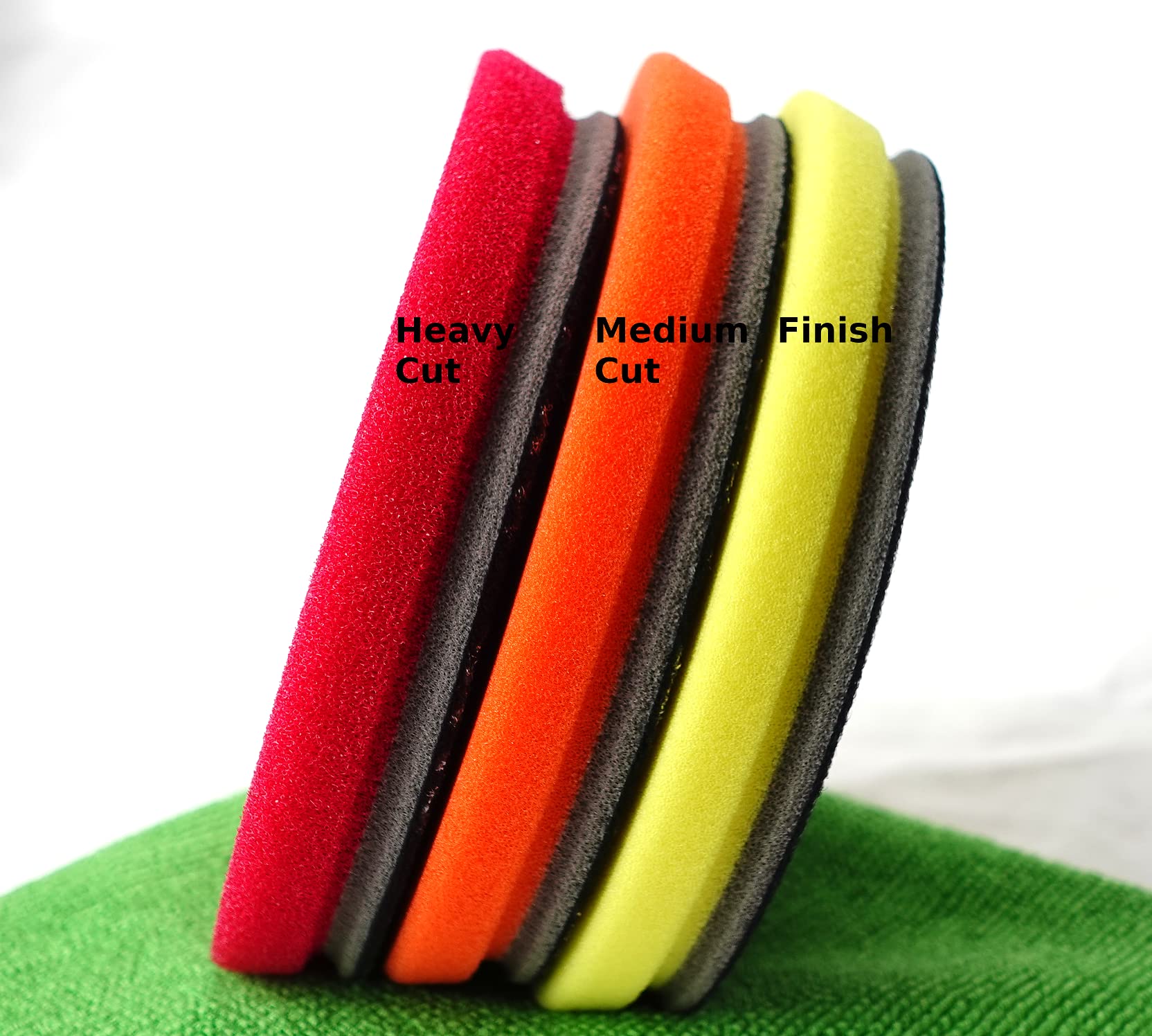 ADVANTUSE - ZviZZer Polierset 3x 150mm Polierpad mit 3x 250ml Polituren Heavy Cut bis Finish