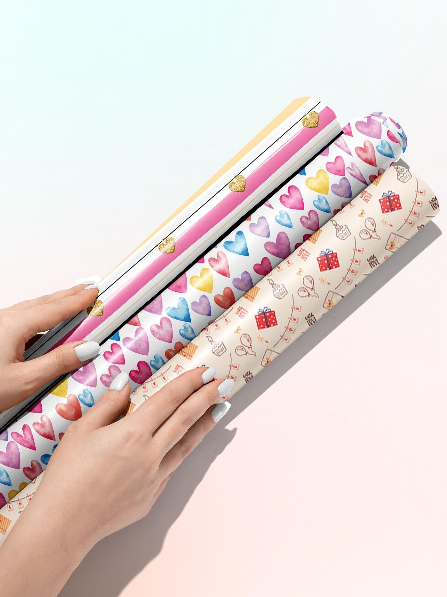 DOODLE Premium Design Colorful Wrapping Paper Sheet For Gift Packing For All Occasions | 19.50 X 28.75" | 90 Gsm | Gloss Art Paper | Set Of 6 - Celebratewrap 4,Multicolor