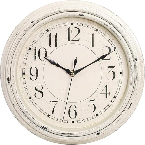 Distressed White Wall Clocks image