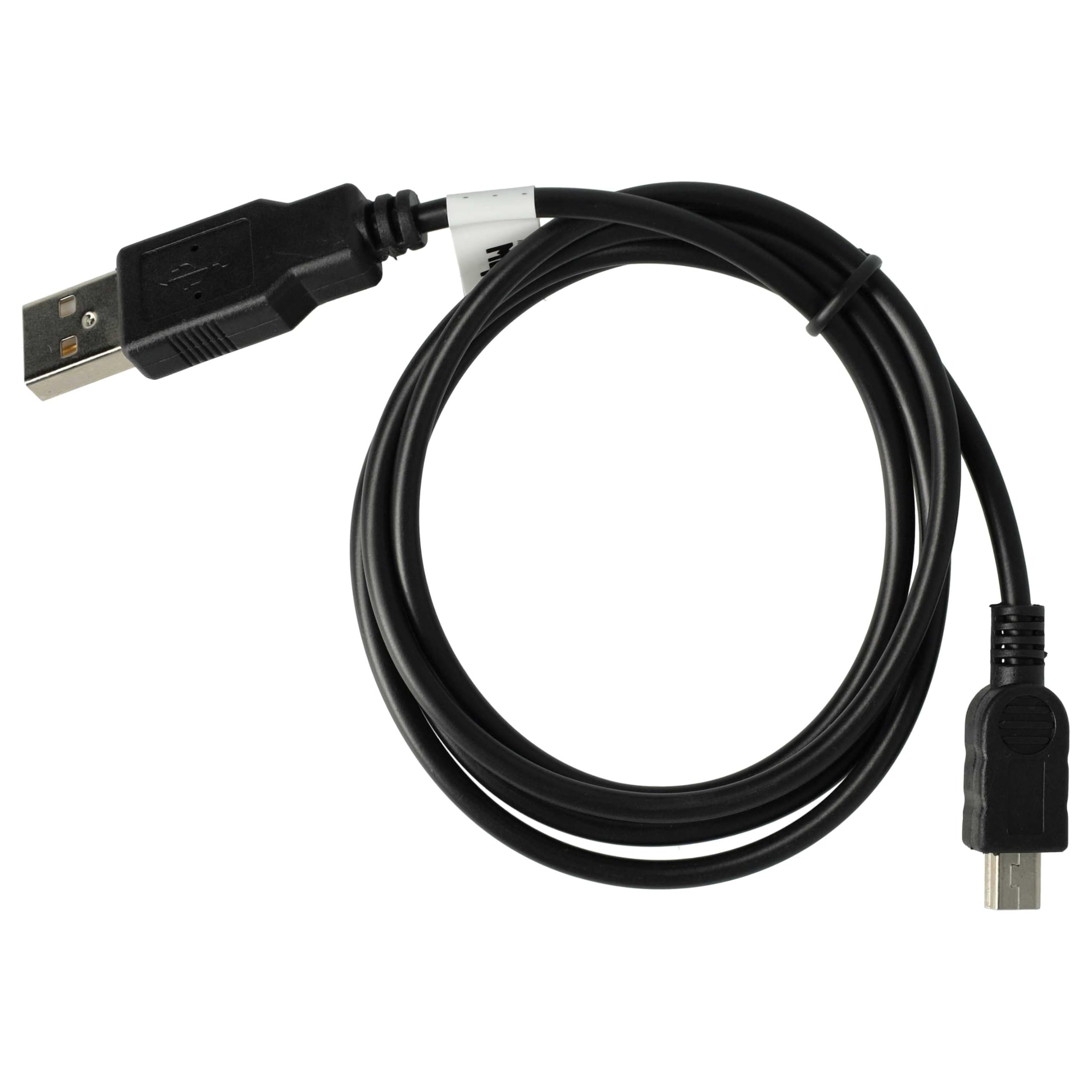 Cavo di Ricarica USB vhbw compatibile con Garmin Zumo 340, 340LM, 390, 390LM, 660, 660LM, Forerunner 205, 100 cm Nero