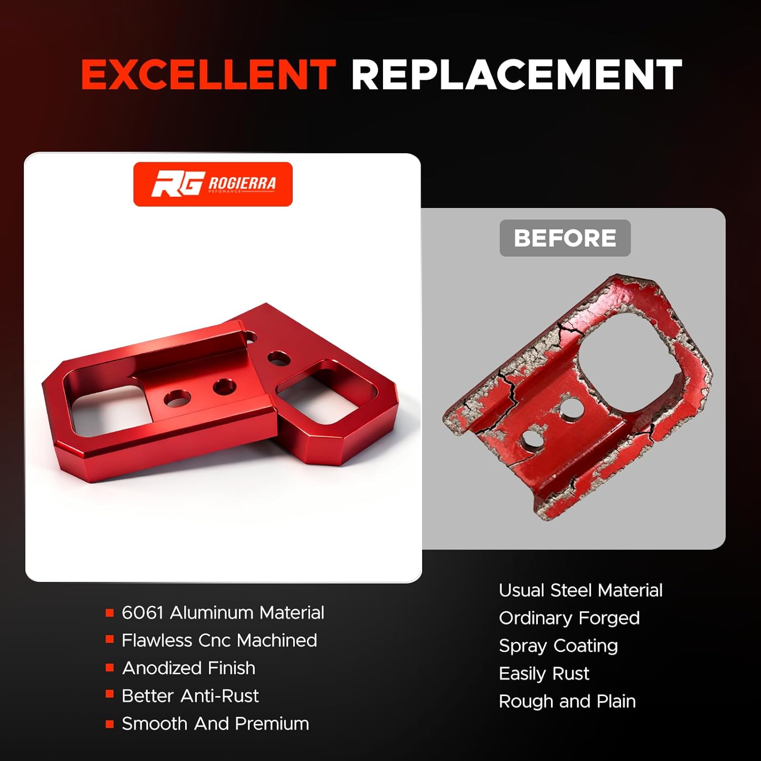 Front Tow Hooks, Direct Bolt-On Replacement Tow Hooks, Compatible with Toyota Tacoma 2024-2026 4Runner 2025-2026, Red Left and Right