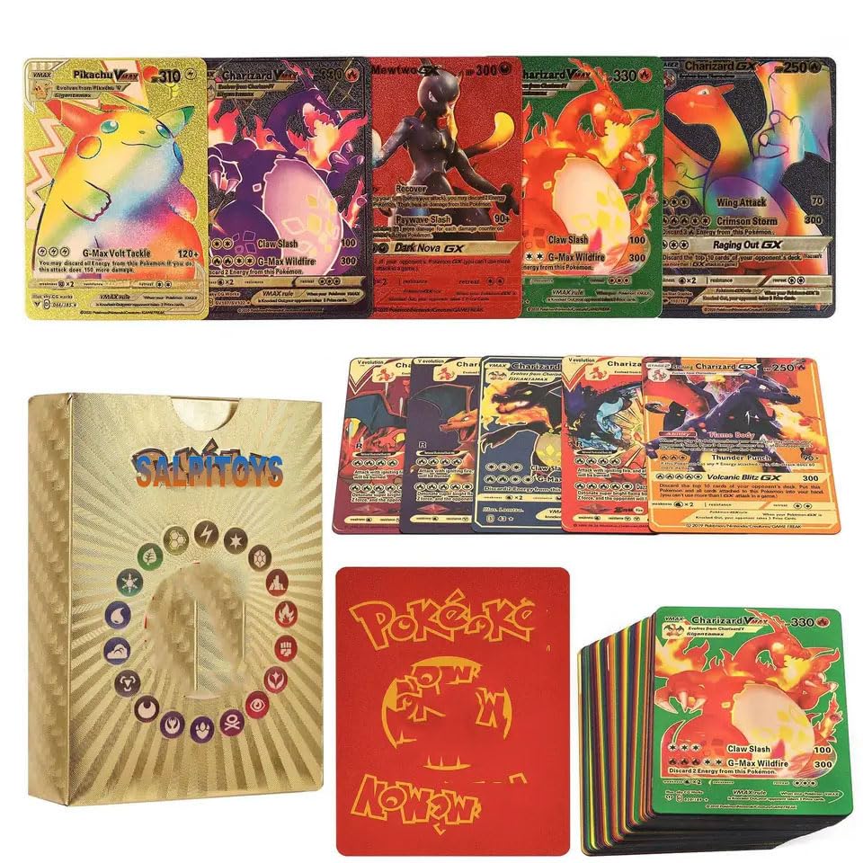 SALPITOYS 55R PCS Rainbow Rare Cards Deck Box Vmax GX V DX EX Series Rare Gift for Kids, Fans and Collectors (B0BST6Z3NJ) Amazon Price History, Amazon Price Tracker