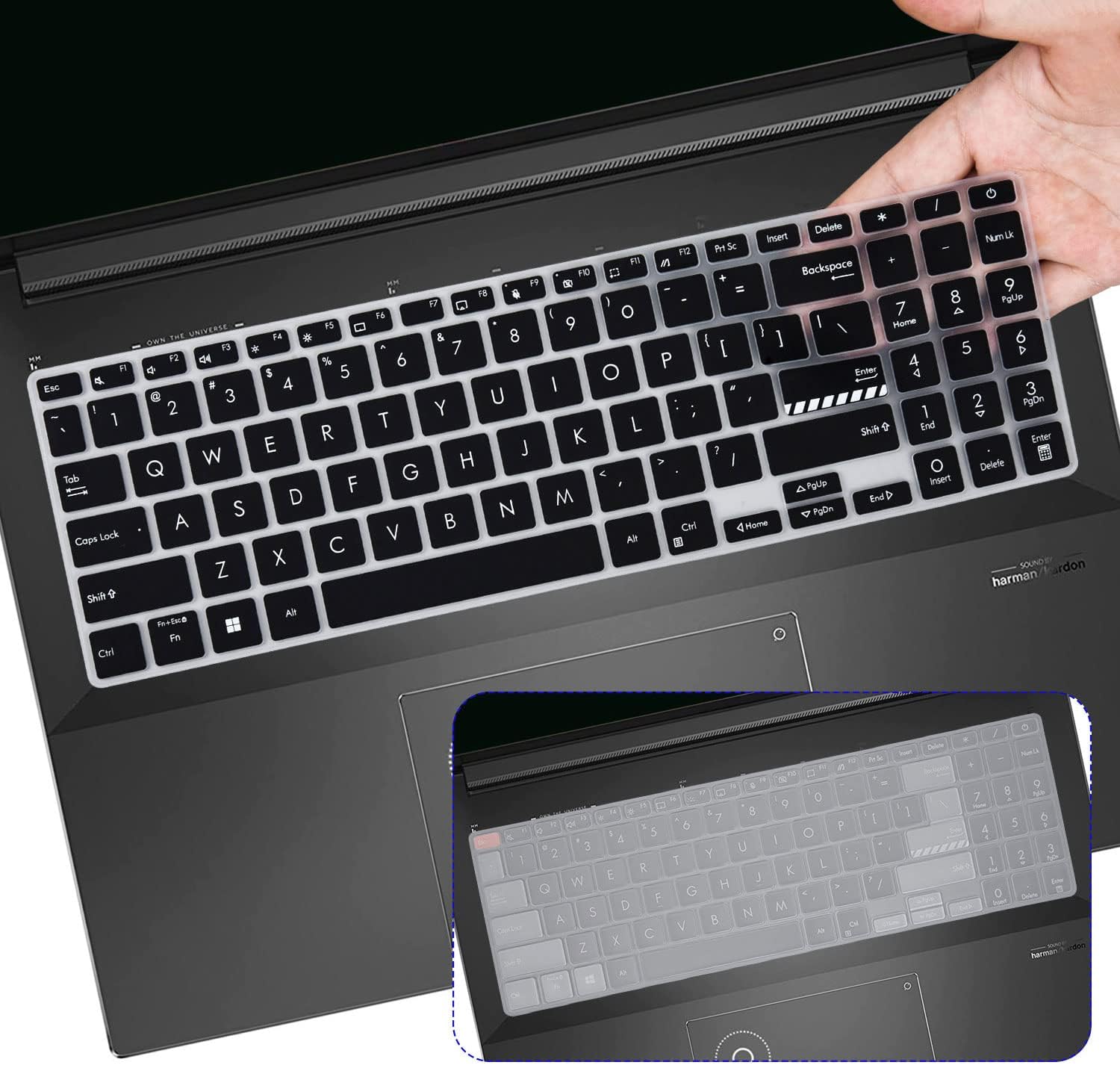 2PCS Keyboard Cover for ASUS VivoBook 16X 16 F1605 F1605VA M1605 F1603 M1603 X1603, VivoBook Pro 16X OLED K3605 K6602 N7601 TN3604,VivoBook 15 15.6 K3502 M3502 M1503 K6501, Zenbook 15 Q539ZD UM3504