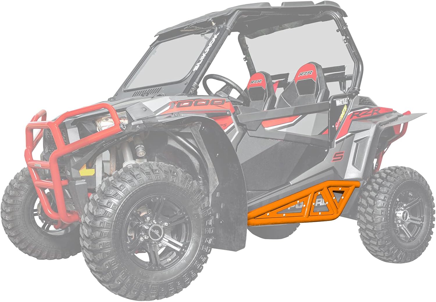 SuperATV Heavy-Duty Nerf Bars for 2014-2023 Polaris RZR XP 1000/2016-2020 RZR S 1000 | Black | 2-Seater | Constructed of 3 mm Carbon Steel | UV-Resistant Powder Coat Finish | Easy Installation