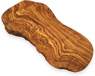 Natural cut chopping board "The Rustic Art" - handmade from olive wood, 25 cm long, versatile serving plate