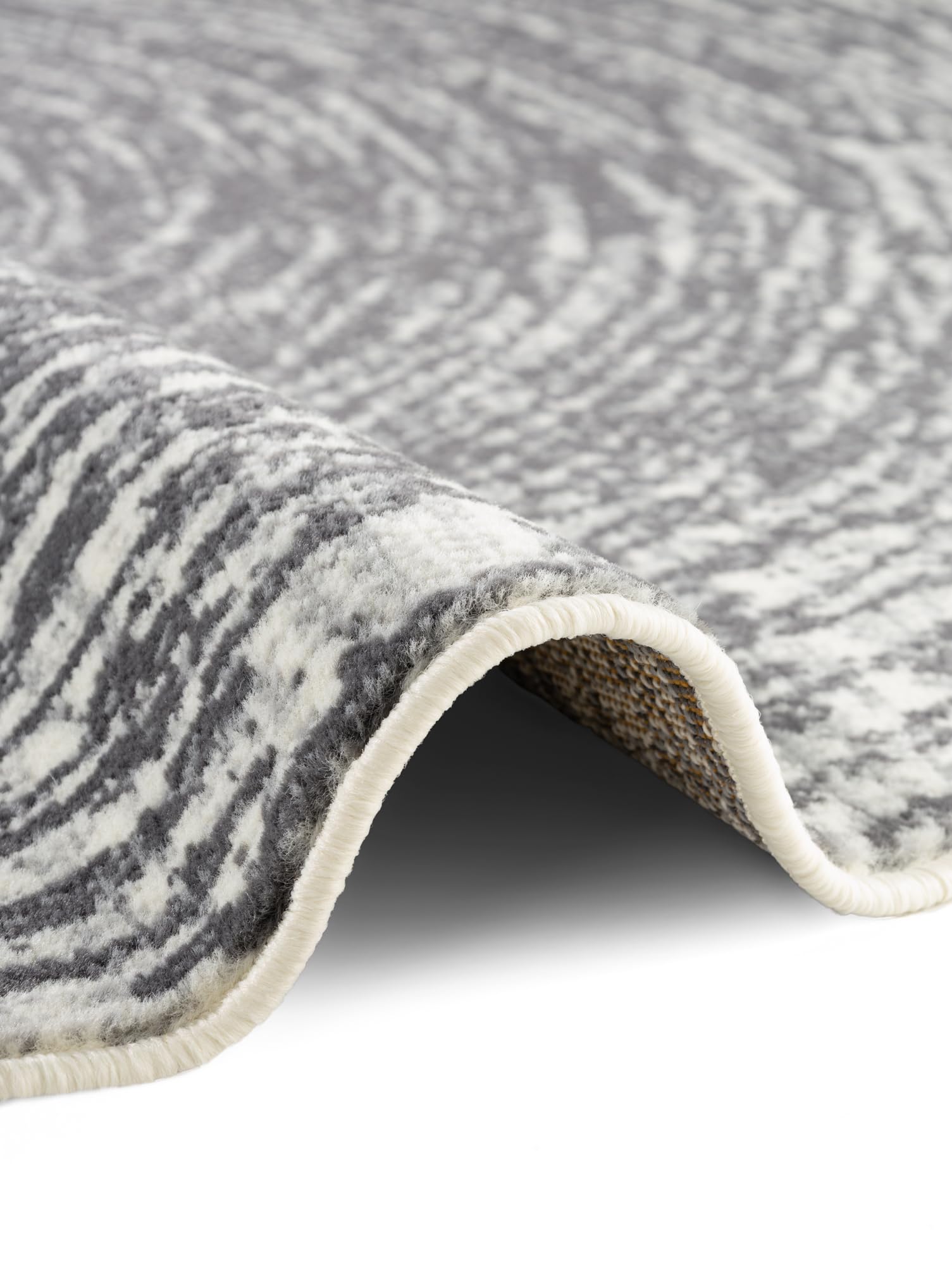 Hanse Home Cavallo Tapis Rond à Poils Courts – Tapis de Salon, Moderne, à Poils Courts et Doux et Design Abstrait pour Salon, Chambre à Coucher, Salle à Manger, Couloir – Gris crème, diamètre 160 cm