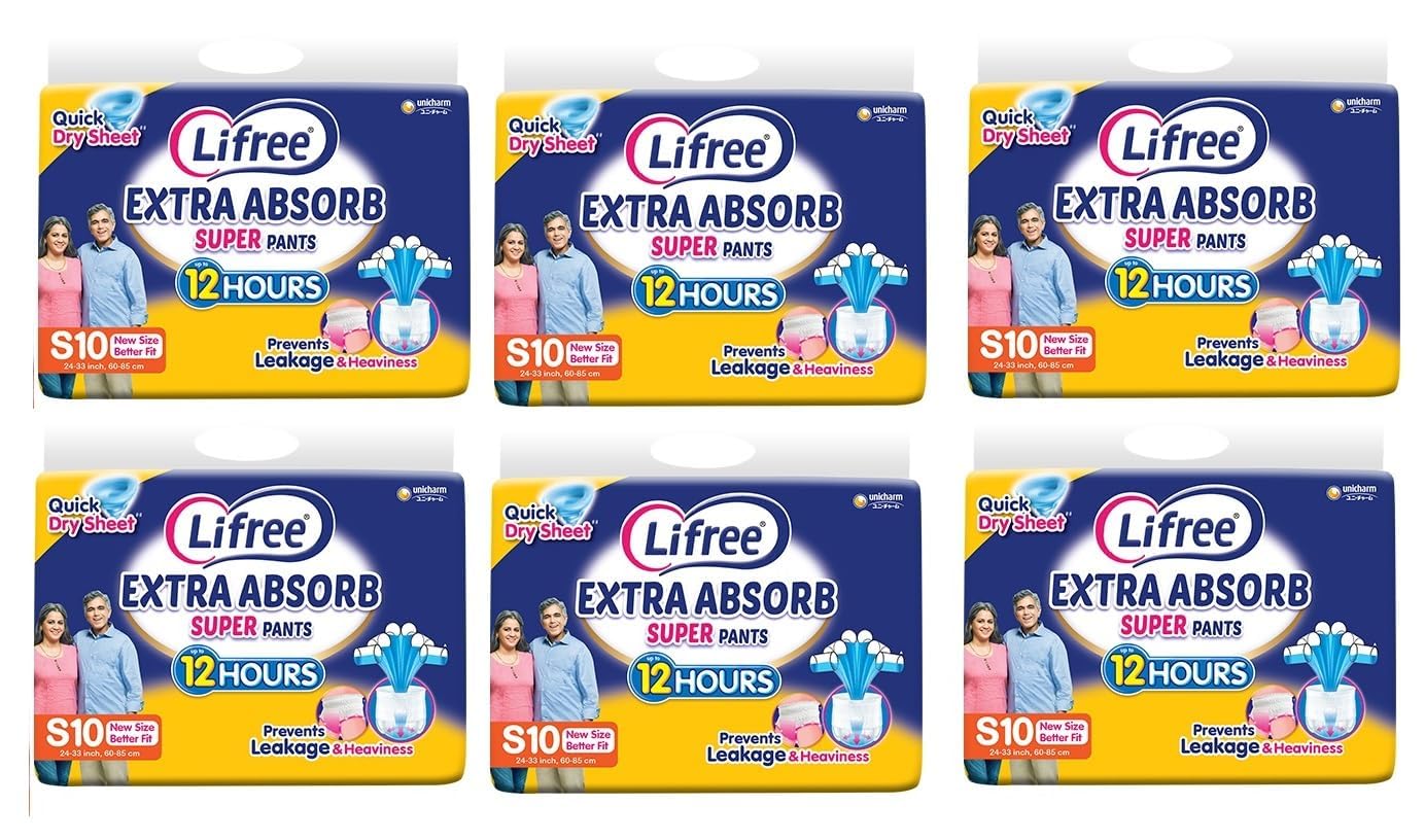 Compatible With Lifree extra Absorb Adult Pants Style Diapers, Pants Pack of 6, Size - S10) SMALL-image-8