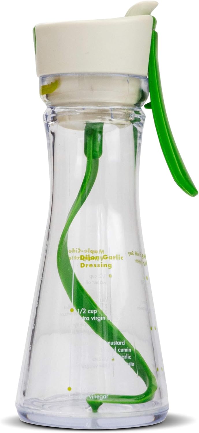 Salad Dressing Container Emulsifier Designed with Easy Pour and Spill