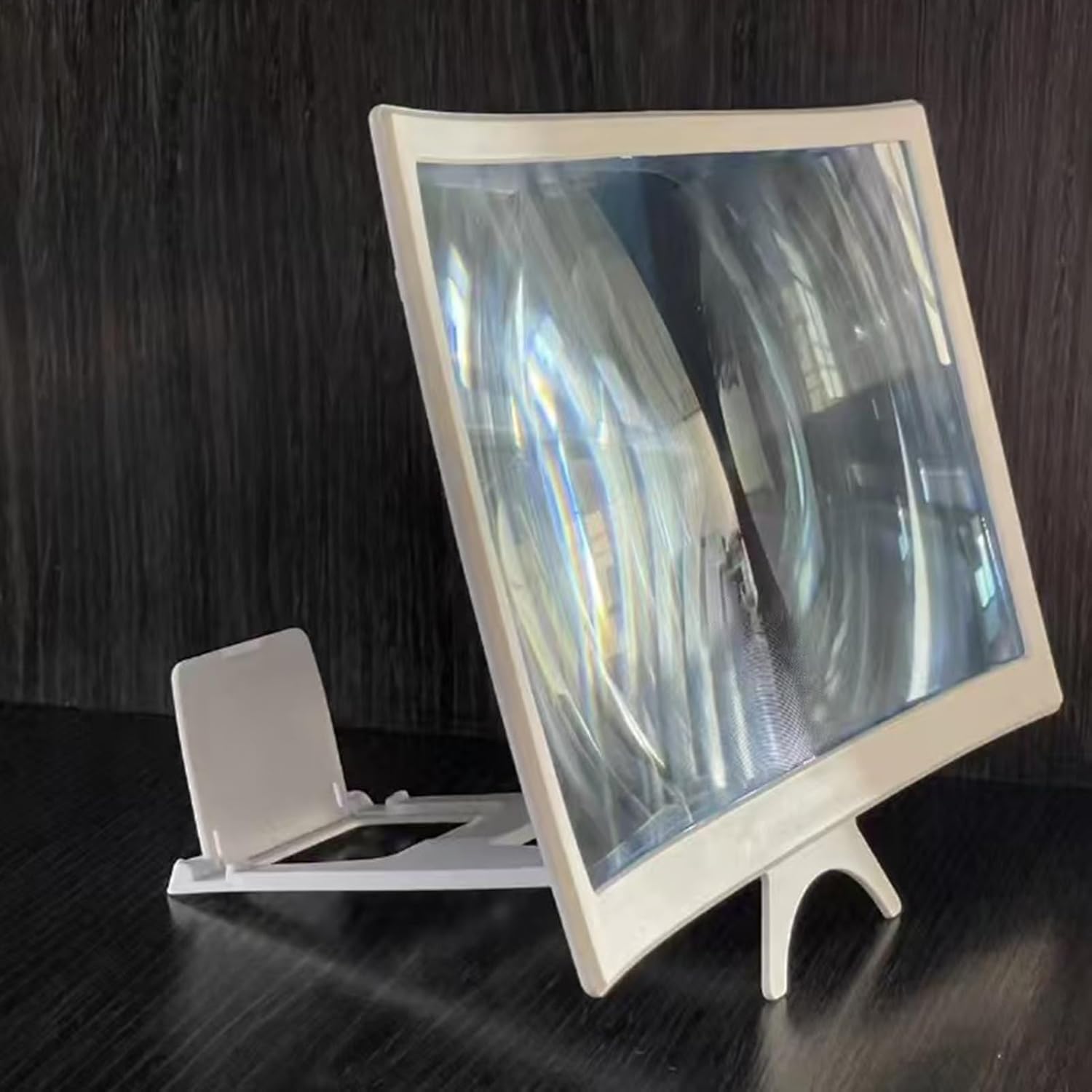 Mobile Video Enlarging Stand - Arcuated Picture Magnifying Tray, Single Tablet Style Projector, High Definition Lens Frame, Hardware, Panoramic Cradle for Handheld Devices Study