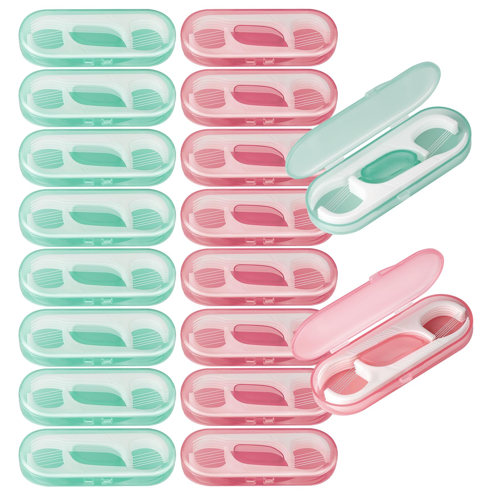 Travel Floss 160 PCS Portable Flossers Dental Picks 16 Pack Individually Cases with Flossing Pick Floss Sticks for