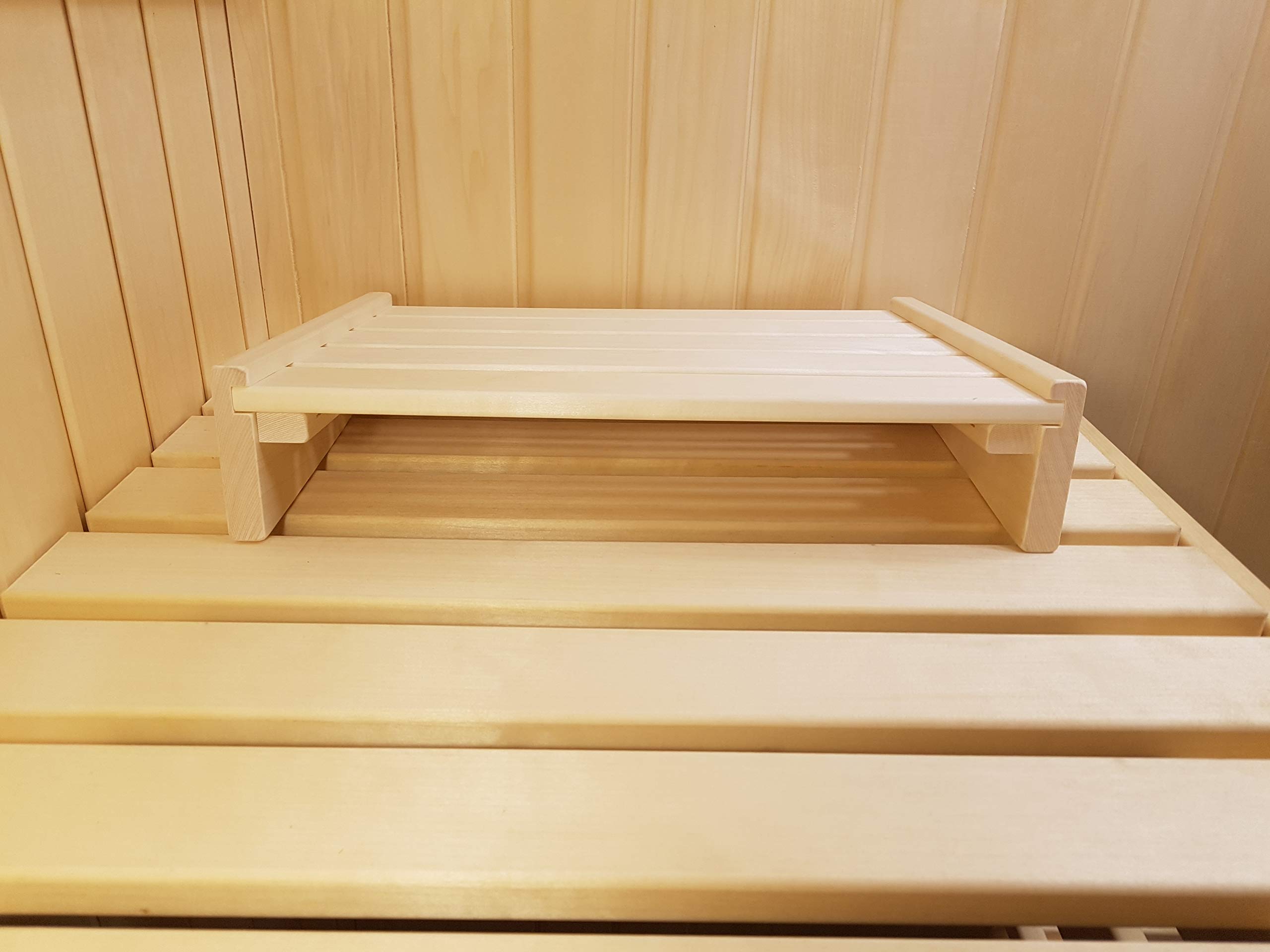 Sauna Kopfstütze J-009 Saunakopfstütze Nackenstütze Beinauflage Saunazubehör Espenholz kein Nadelholz daher ohne Harz und nur wenig wärmeleitend