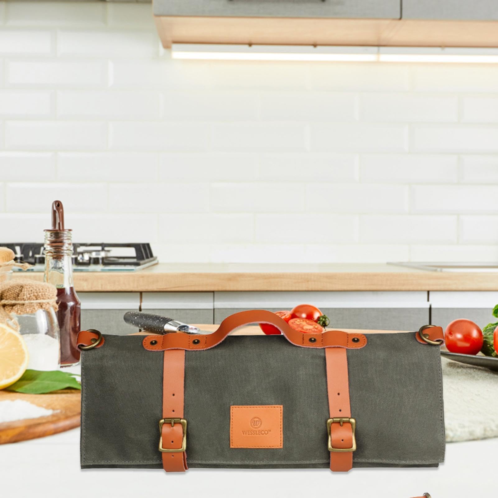 Sac à roulettes pour ustensiles de camping | Sac de rangement pour | vaisselle de camping - Sac de rouleau de coupeur de toile imperméable, transporteur de coupeur, étui de coupeur de chef pour