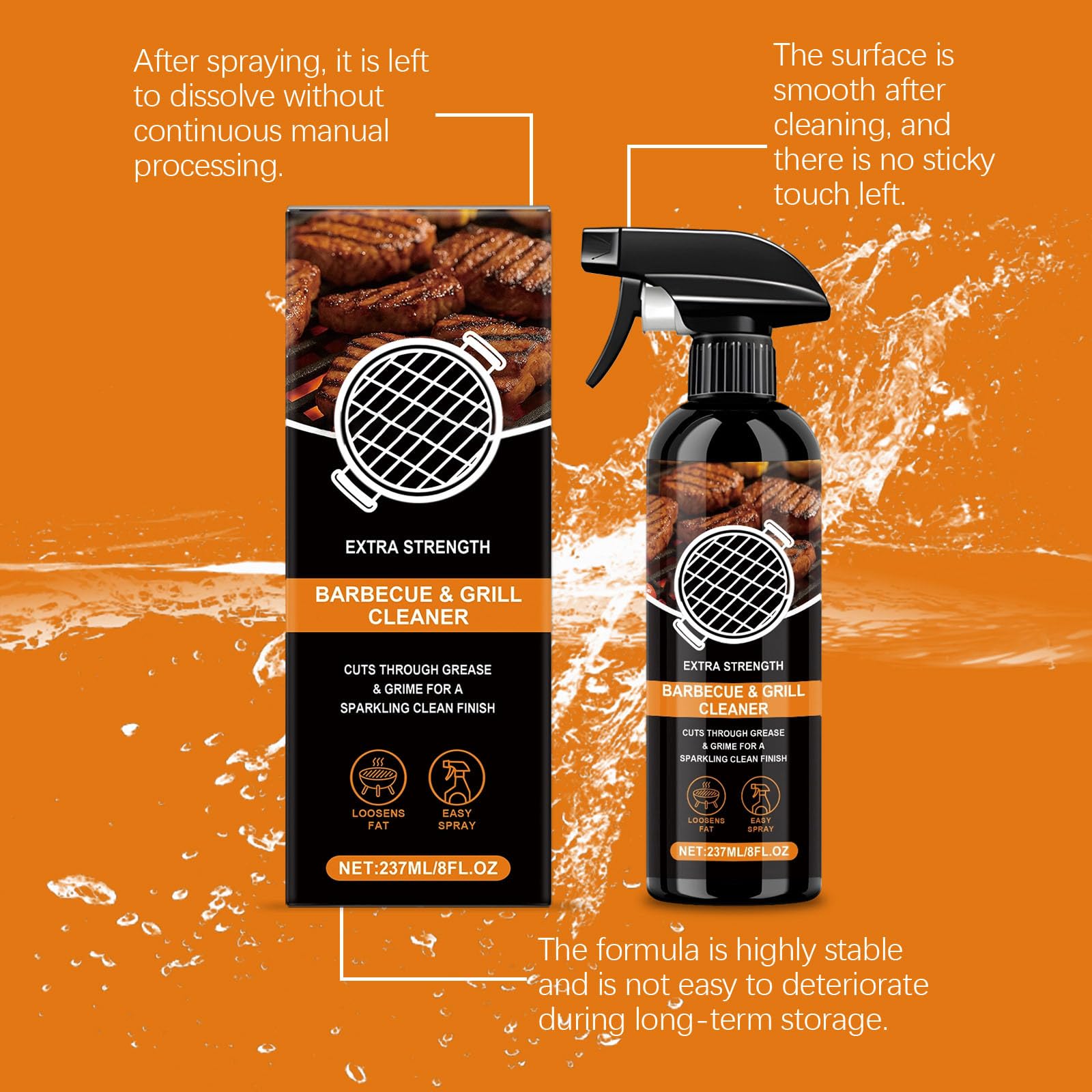 Multi-Purpose Oil Cleaner,Küchenreiniger Spray,Gentle And Harmless Tohousehold Appliances,Heavy Oil Ceaner Stain,Easy Cleaning Household Items,Fettlöser küche,Küchen Entfetter,237ml (3PC)