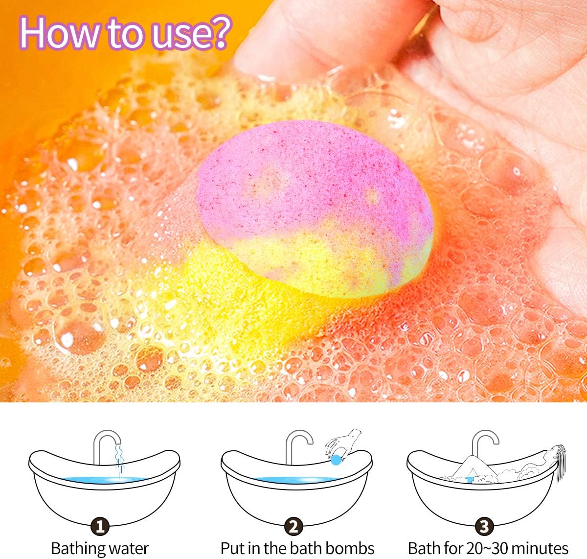 STURME Bath Bombs,36PCS Bath Bombs Set Rich in Natural Essential Oils, Shea Butter, Sea Salt Perfect SPA Bubble Fizzies for Kids Women