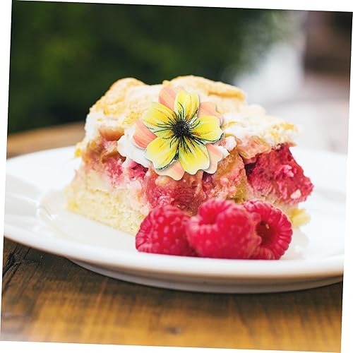 Miniatura 3 de NOLITOY Decoración comestible de flores, 1 caja, decoración de pastel de flores, papel de oblea pegajoso, papel de arroz, banquete, flores de