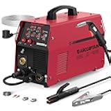ARCCAPTAIN 6-in-1 Aluminum MIG Welder, 200A Welding Machine 110V/220V, Flux Core MIG/Gas MIG/Lift TIG/Stick Welding/Spool Gun MIG/Spot Multiprocess Welder with Synergy, Ideal for Beginner