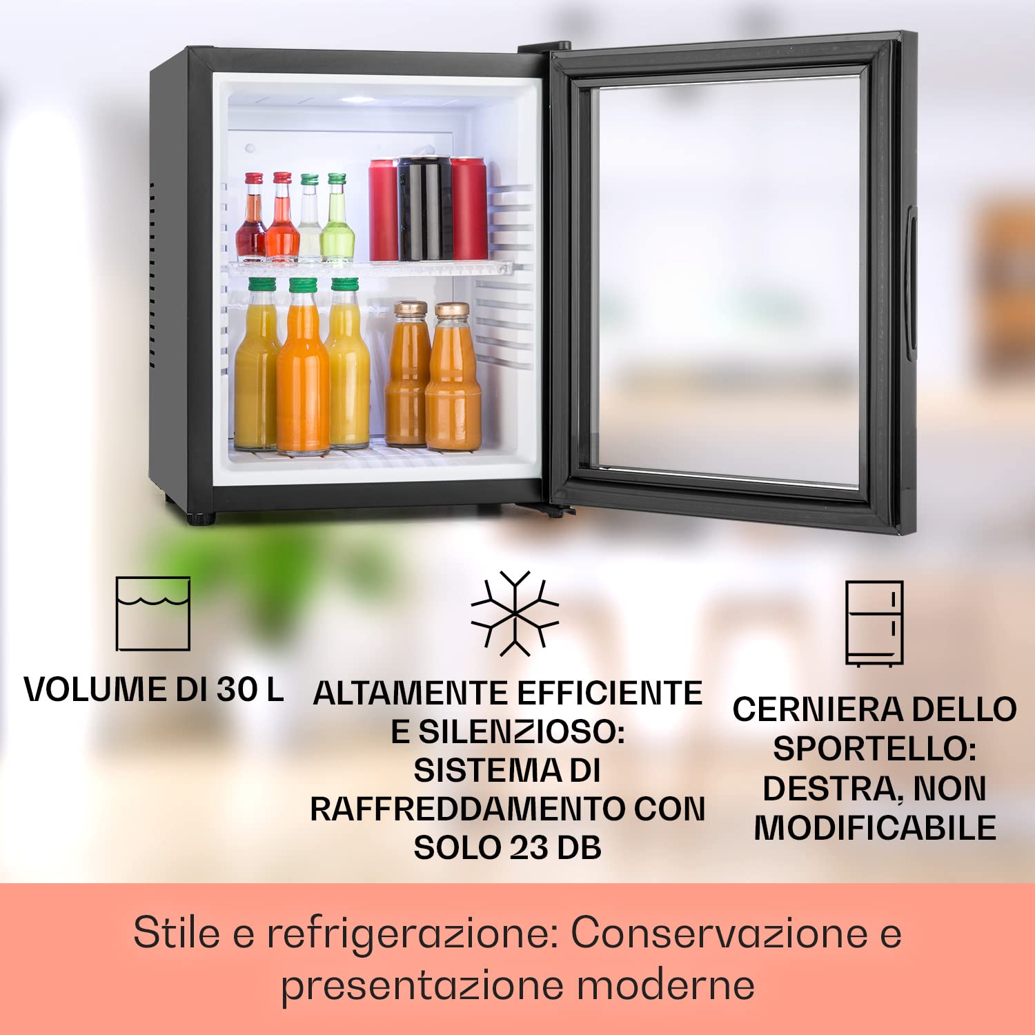 Klarstein Mini Room Fridge Portable LED - Dettaglio