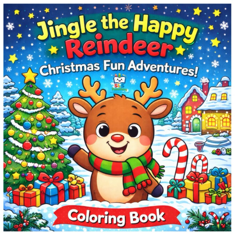 Jingle the Happy Reindeer: Christmas Fun Adventures: Christmas coloring book for kids (Festival Series)