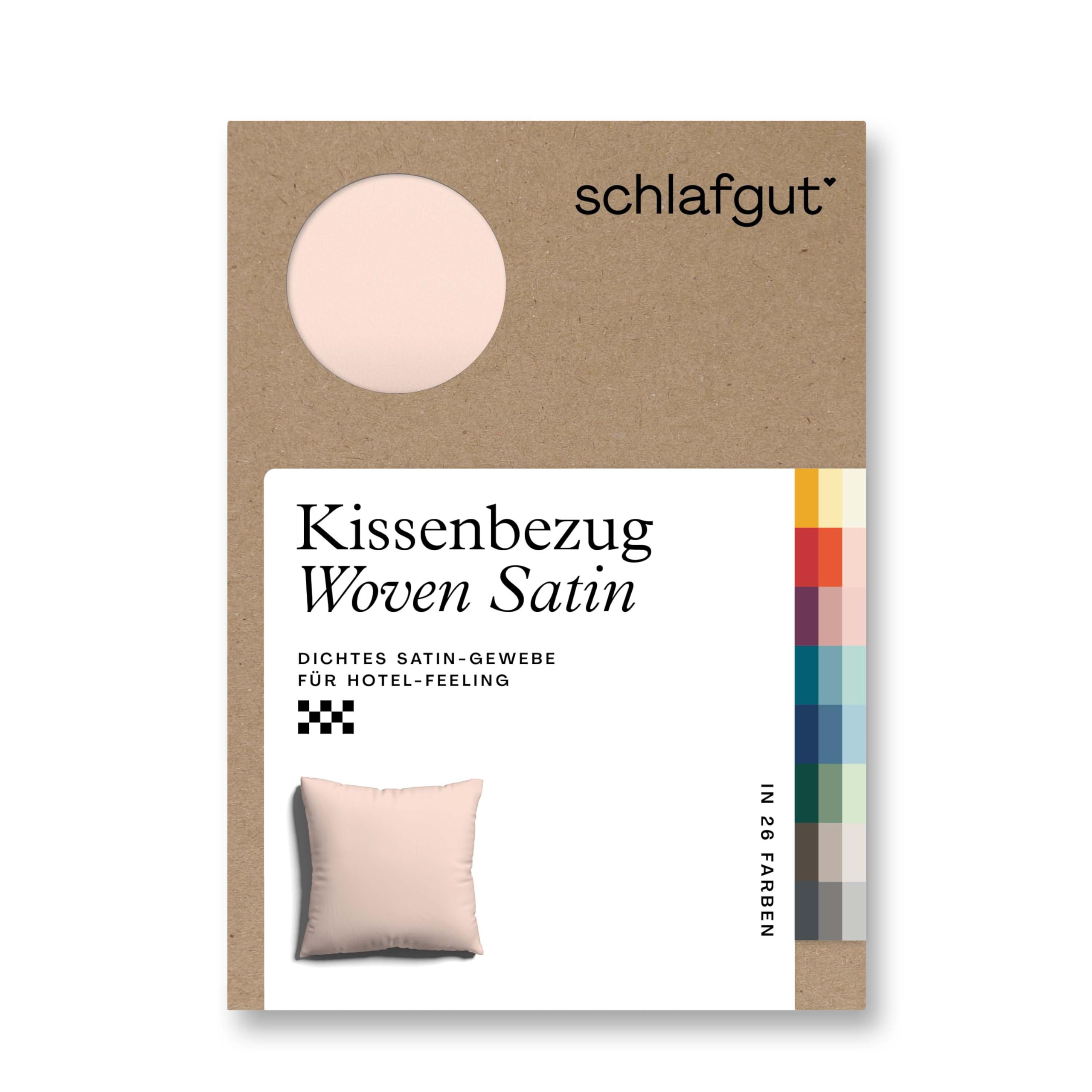 schlafgut Woven Satin Kissenbezug 40x40 cm Red Light Uni in Premium Hotelqualität, Kopfkissenbezug einzeln mit 100% weicher Baumwolle