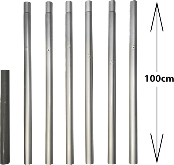 Sectional Flag Pole 6 Metre / 20 feet, WIth Pulley & Rope, 6 Sturdy Aluminium Poles, Easy Assembly (Pole Kit Only)