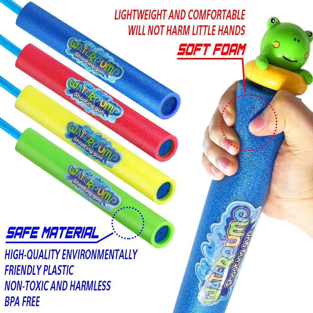 Water Guns for Kids with 6 Animals Figures 6 Pack Foam Water Blaster Squirt Guns Set Super Soaker Water Guns for Kids Great Gifts for Children & Adult Summer Swimming Pool Beach Water Fighting Party: Toys & Games