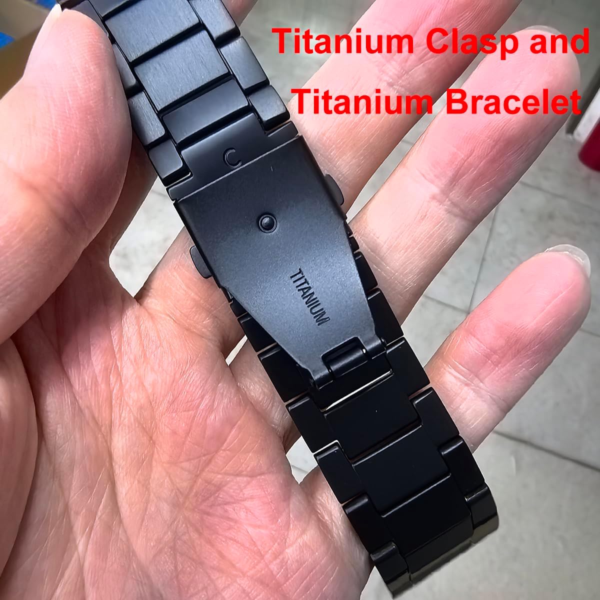 LDFAS for Galaxy Watch 7 Ultra Band 47mm, Titanium Metal Replacement Strap for Men and Women Compatible for Samsung Galaxy Watch Ultra Band, Black