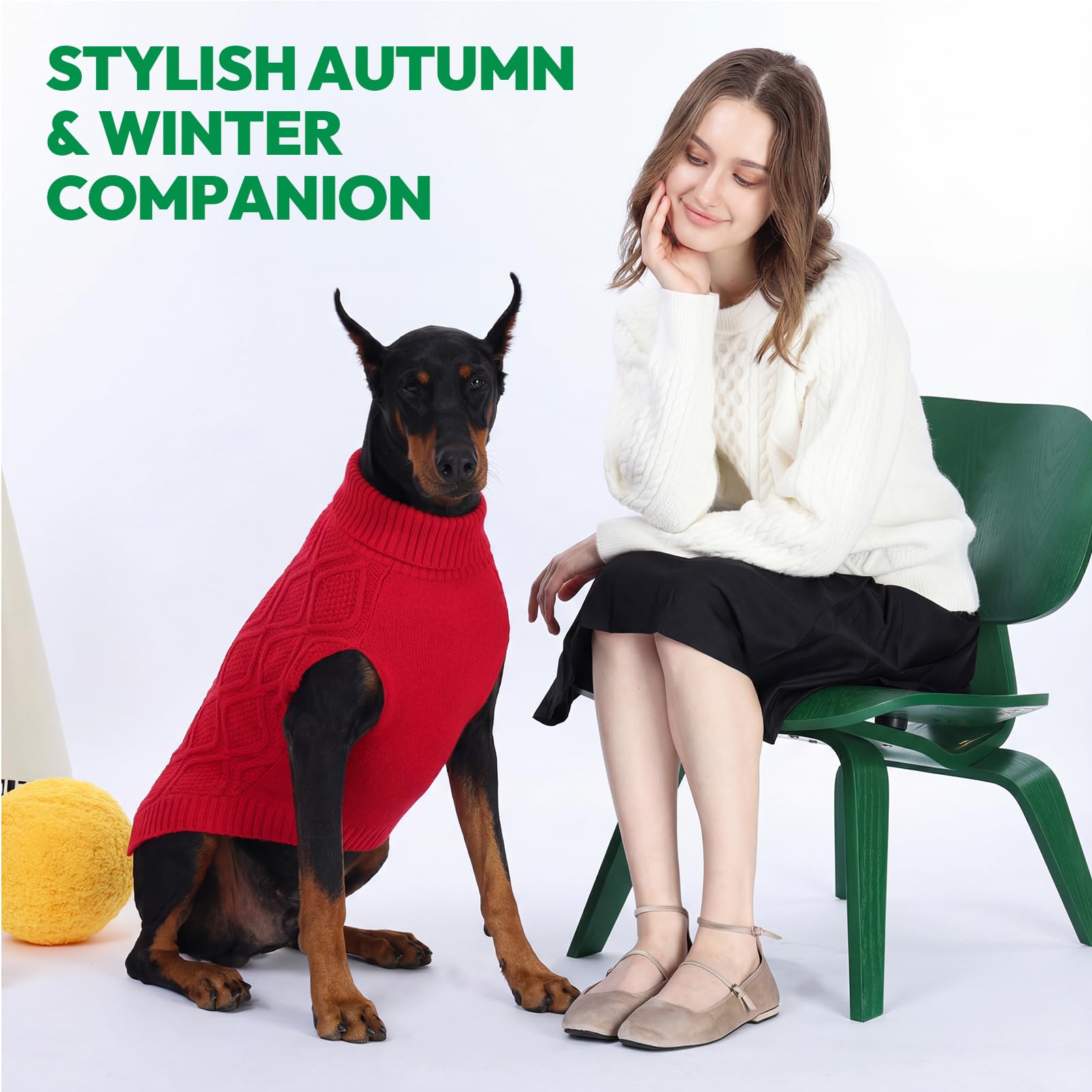 KONVINIT Hundepullover Kleine Hunde - Rollkragen Strickpullover Winter Warm