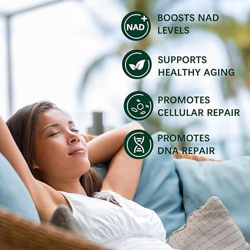 Miniatura 5 de Suplemento liposomal NAD+ con resveratrol, suplemento NMN NAD Resveratrol apoya la salud celular, resistencia y envejecimiento saludable, probado