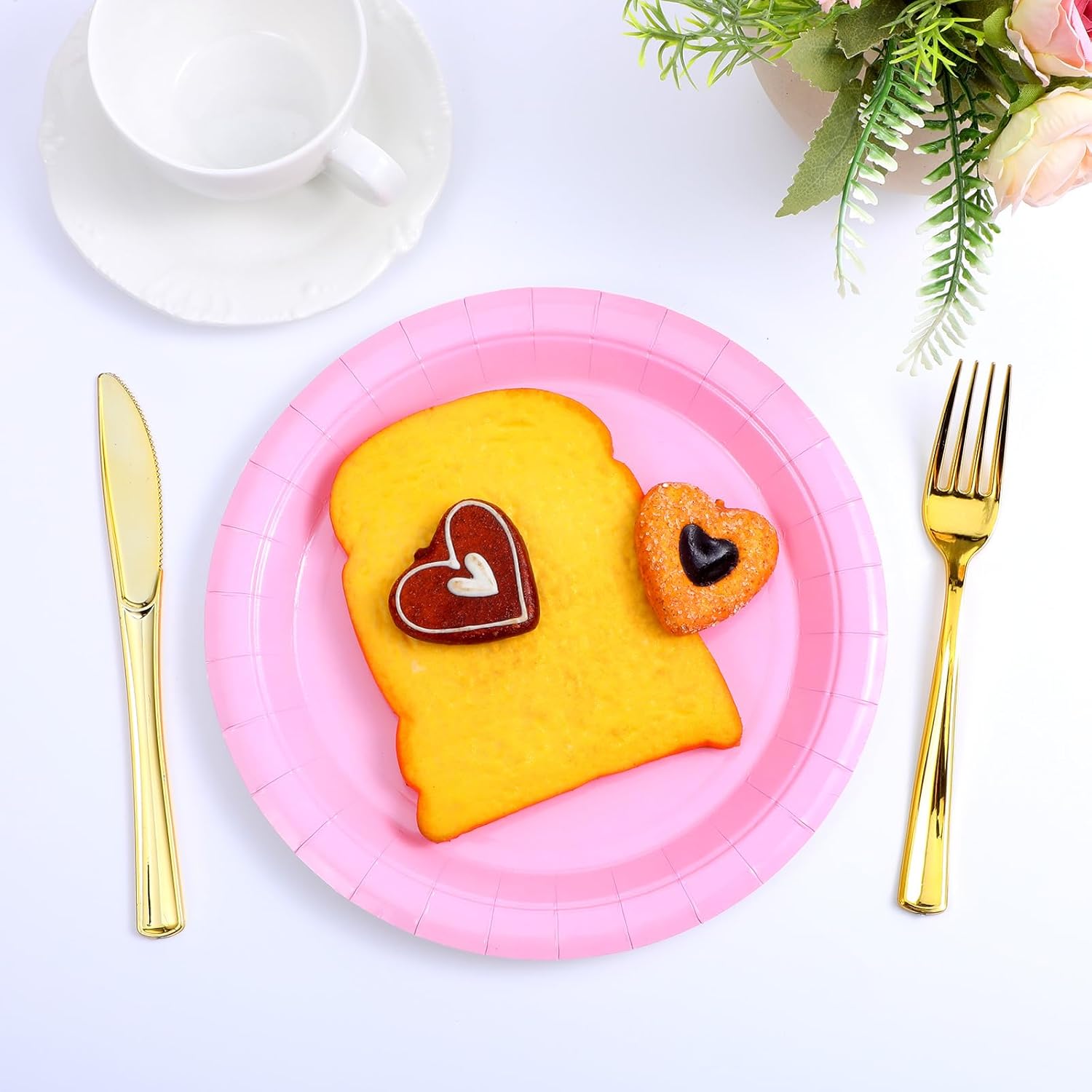 120 Pcs Pastel Paper Plates Solid Color Dinner Plates Disposable Rainbow Party Dessert Supplies Round Colored Paper Dish for Colorful Birthday Rainbow Holiday Spring Party Supplies - 9 Inch - Image 4