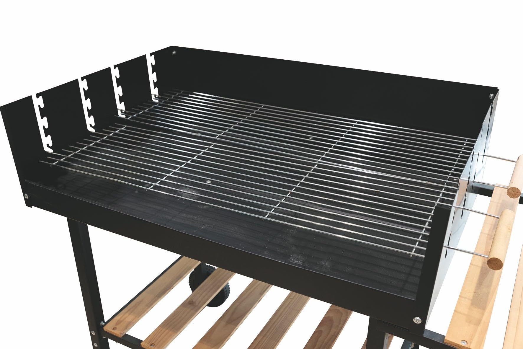 Galileo Barbecue con Ruote Rettangolare 126x56x87 cm Nero