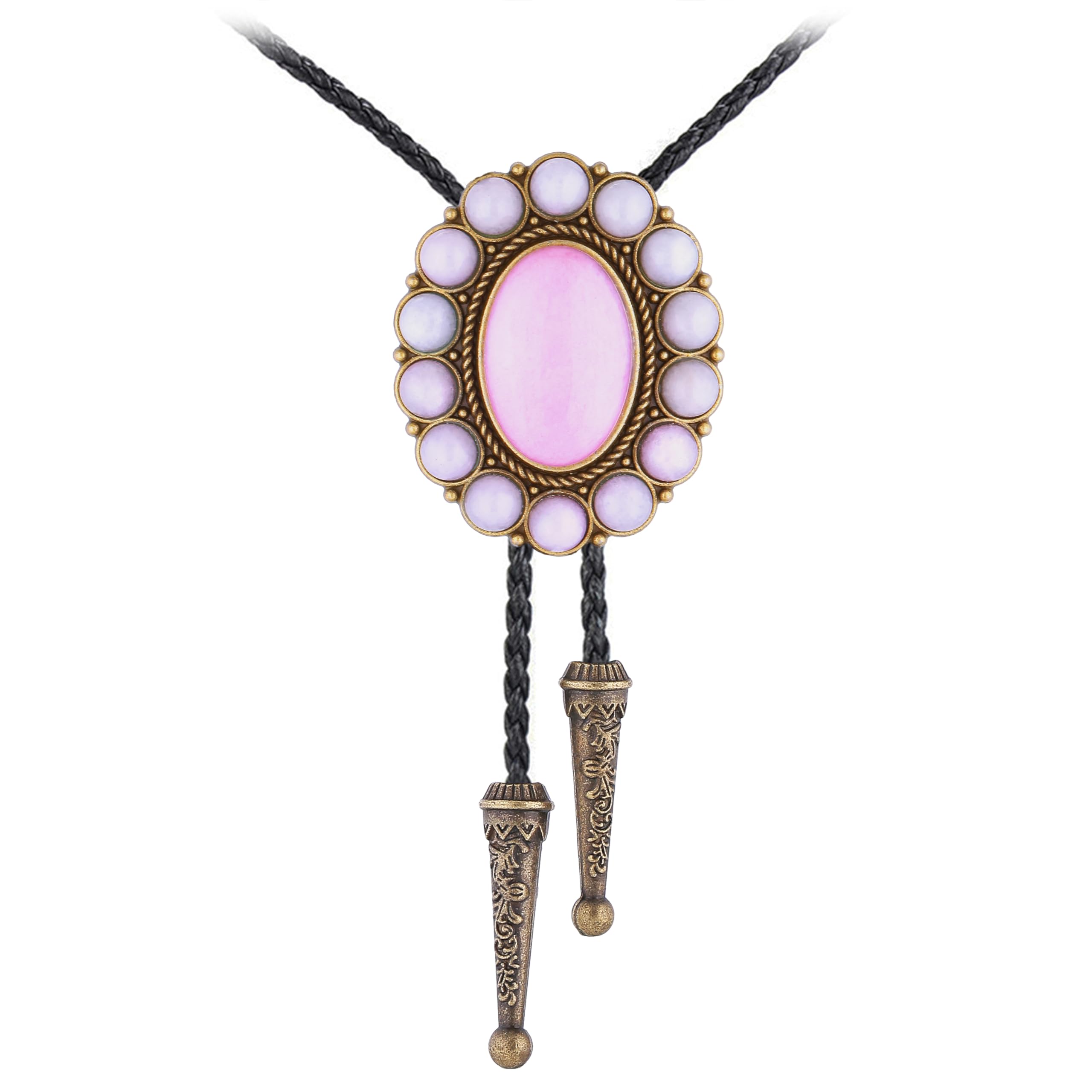 GelConnie Bolo Tie for Men Women Western Cowboy Turquoise Leather Necktie