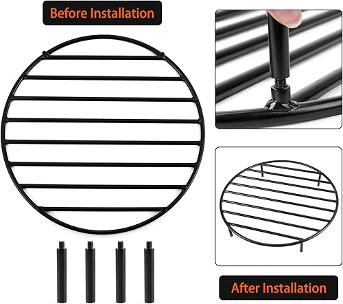 Miniatura 3 de Only Fire - Rejilla redonda para fogata con 4 patas para cocinar al aire libre, 22 pulgadas