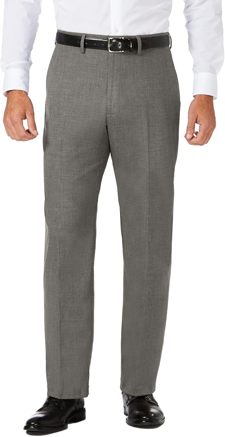Haggar J.M Textured Grid 4-Way Stretch Classic Fit Flat Front Dress Pant