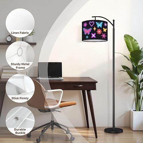 Miniatura 4 de Lamp Shade butterfly y2k futuristic aesthetic figure collection neon abstract Drum Lamp Shades for Table Lamps Floor Lamps Pendant Light 8.9"x11"