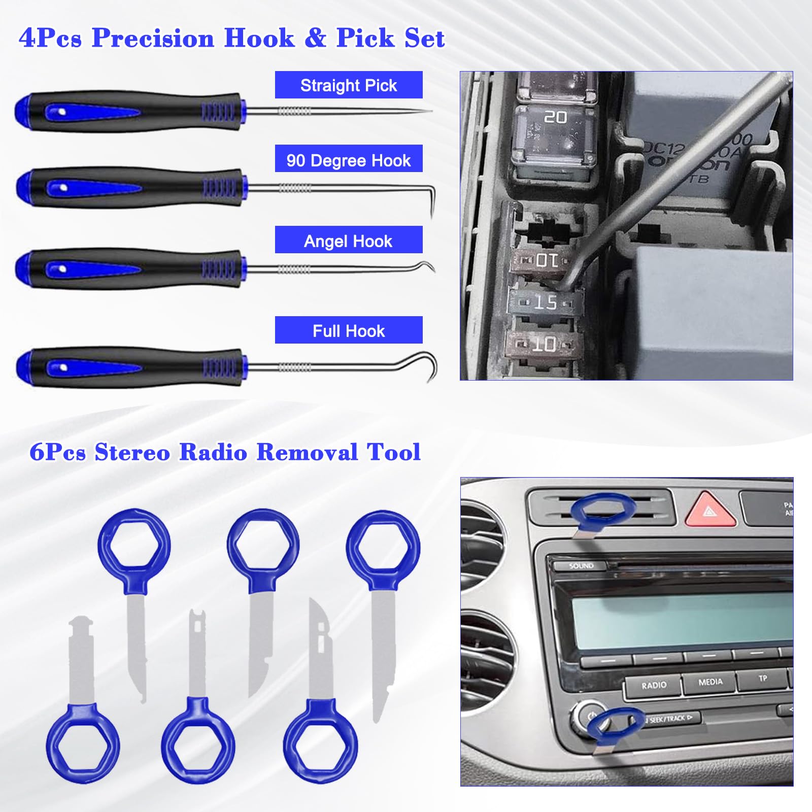 352 Piezas Herramientas Kit Desmontar Coche,Herramientas Desmontaje Coche,Herramientas de Palanca para Automóviles para Herramientas Desmontar Interiores Coche Radio Audio