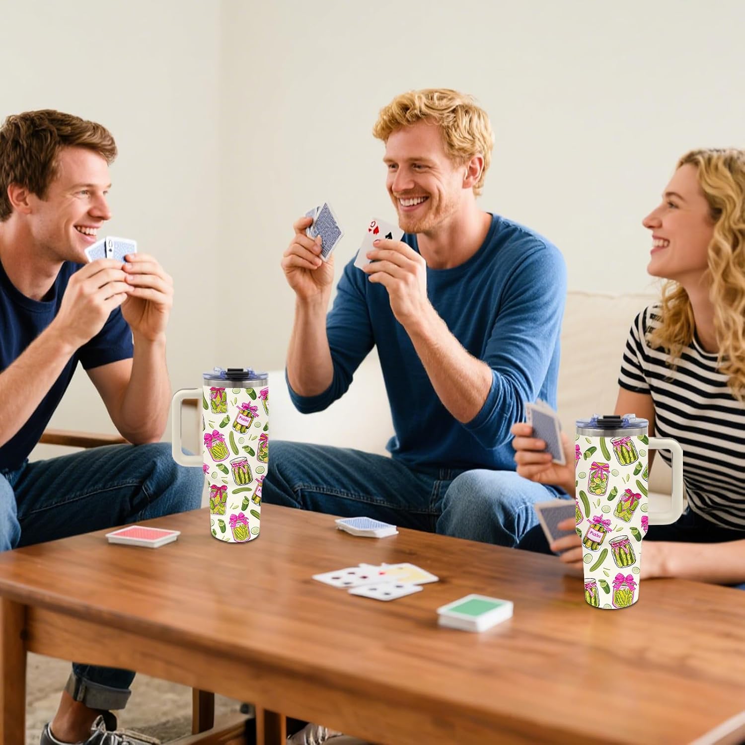 Pickle Gifts - Funny Pickle Themed Tumbler 40oz with Handle and Straws, Leak-proof, Stainless Steel Insulated Travel Coffee Mugs for Pickles Lovers, Pickled Food Enthusiasts Gifts Birthday Cup - Image 8