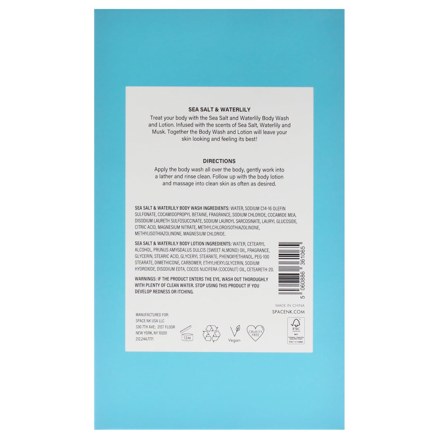 Beauty SpaceNK Sea Salt & Waterlily Body Wash & Lotion Duo – Hydrating & Nourishing Formula – Suitable for All Skin Types – Vegan & Cruelty-Free – Refreshes & Moisturizes – 2 Pc, 16.91oz & 6.76oz - Image 6