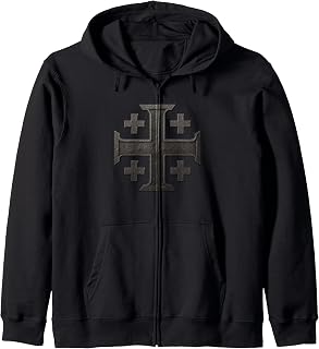 Jerusalem Cross - Catholic Knight Templar Cross Zip Hoodie