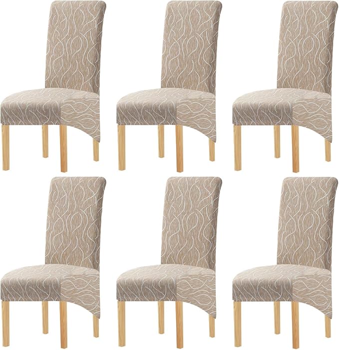 KELUINA Thin Printing Fabric Stretch XL Chair Covers for Dining Chairs