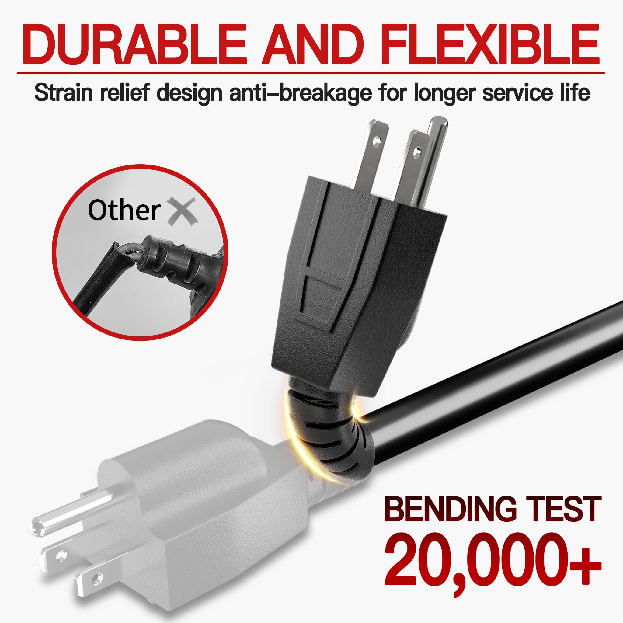 16/3 25 FT Outdoor Extension Cord Waterproof, Weatherproof & Flame Retardant Black 3 Prong Power Cord Outside for Lawn & Garden, 13 Amps 1625 Watts 125 VAC 16AWG SJTW, ETL Listed