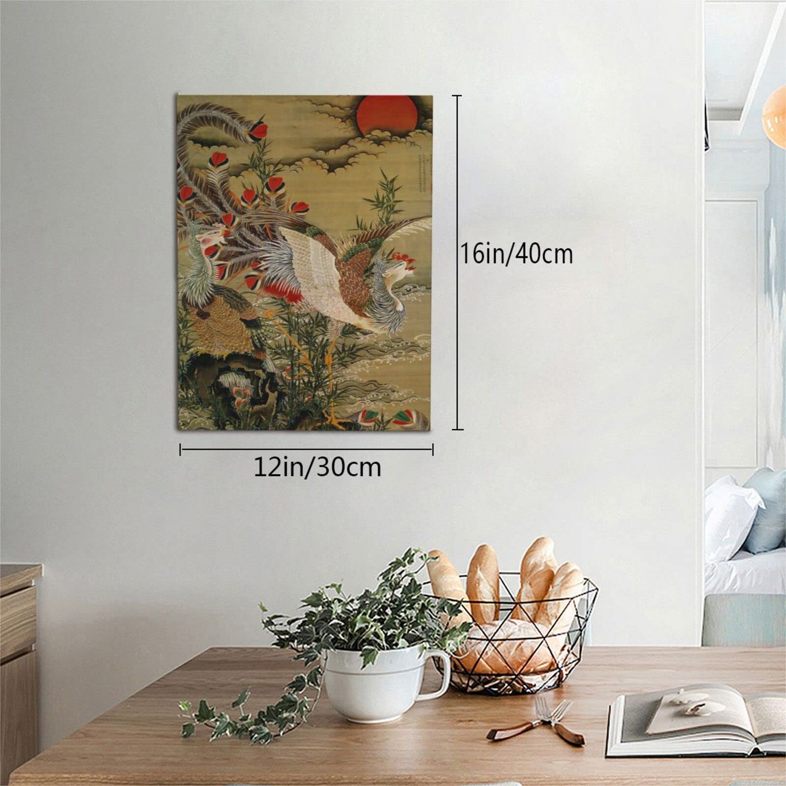 Amazon.co.jp: アートパネル 30×40cm 伊藤若冲シリーズ 鳳凰図 モダン