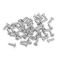 Vista 57 de Uxcell M3-0.5 x 4 mm 50 piezas Tornillos de cabeza plana redonda 304 Acero inoxidable Phillips Drive Tornillos de máquina Herramienta de sujeción