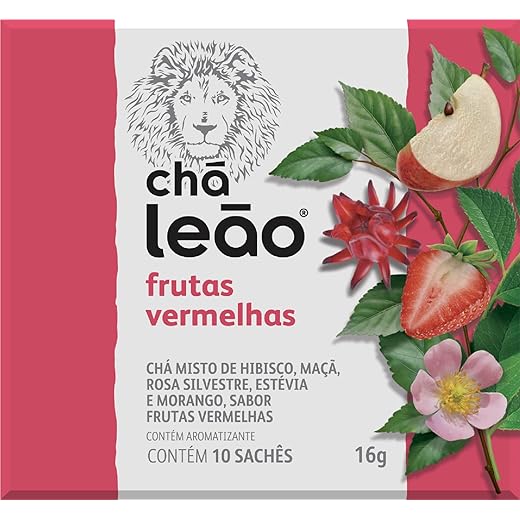 Leão Chá De Frutas Vermelhas Fuze Com 10 Saquinhos